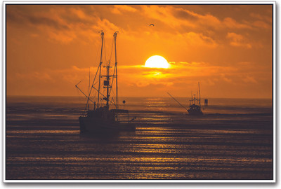 

Ships Sailing During Sunset Paper Print(12 inch X 18 inch)