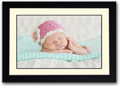 

Newborn Baby In Pink Cap Fine Art Print(14 inch X 20 inch, Framed)