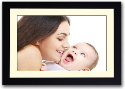

Cute Baby with mother smiling Fine Art Print(14 inch X 20 inch, Framed)