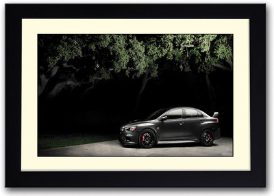 

Black Sports Car in the Night Fine Art Print(14 inch X 20 inch, Framed)