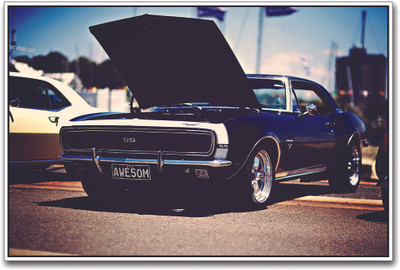 Awesome Black Sports Car Paper Print(12 inch X 18 inch)