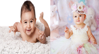 

Cute Baby Poster 2 Pcs Poster Smiling New Born Infant Child love Wall Decor 2 Pcs Combo Photographic Paper(12 inch X 18 inch)