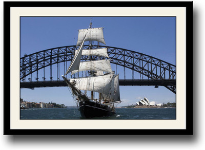 

Sailboat Under Sydney Harbour Bridge Fine Art Print(10 inch X 14 inch, Framed)