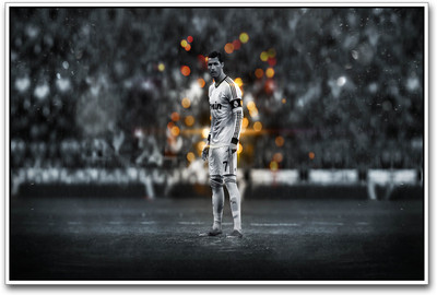 

Cristiano Ronaldo standing in rain Paper Print(12 inch X 18 inch)
