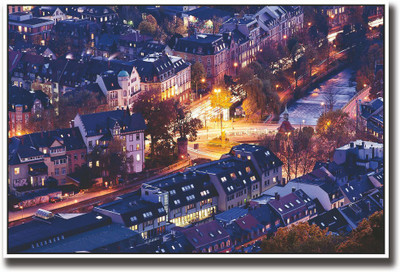

City Aerial view Fine Art Print(12 inch X 18 inch, Rolled)