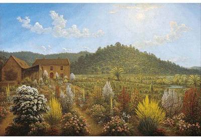 

Old Masters Collection - A view of the artist's house and garden, in Mills Plains, Van Diemen's by John Glover - Medium Size Ready To Frame Rolled Digital Art Print On Photographic Paper(27 inch X 18 inch, Rolled)