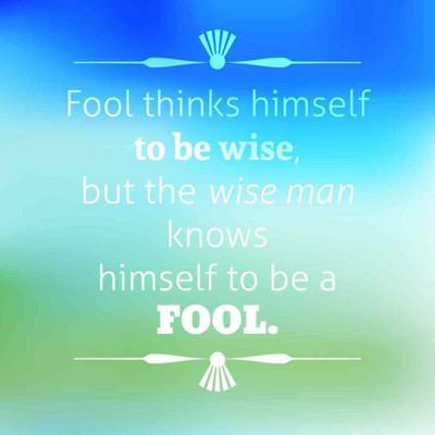 

Fools Think Himself To Be Wise Paper Print(12 inch X 12 inch, Rolled)