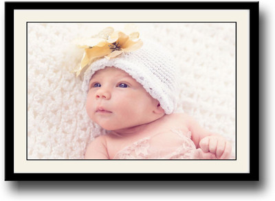 

Baby with yellow flower hat Fine Art Print(10 inch X 14 inch, Framed)