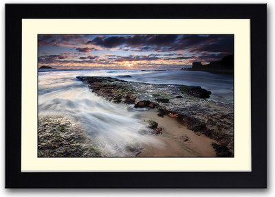 Water flowing under sky Fine Art Print(14 inch X 20 inch, Framed)