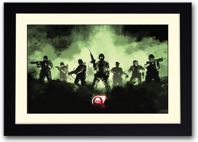 

Soldiers In Green Smoke Fine Art Print(14 inch X 20 inch, Framed)
