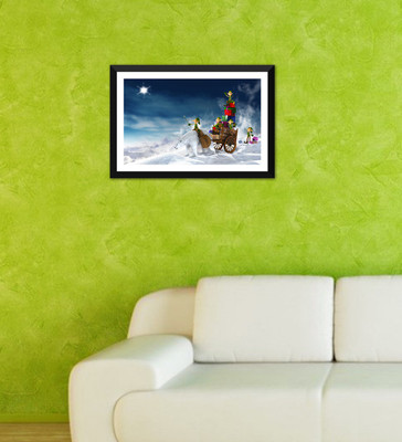 

Tallenge - Christmas Art - Santas Elves At Work - Ready To Hang Framed A3 Size Poster Paper Print(17 inch X 12 inch, Framed)