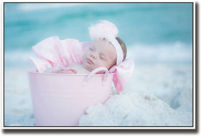 

Baby sleeping in pink bucket Fine Art Print(12 inch X 18 inch, Rolled)