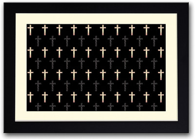 

Jesus Christ Crosses Design Fine Art Print(14 inch X 20 inch, Framed)