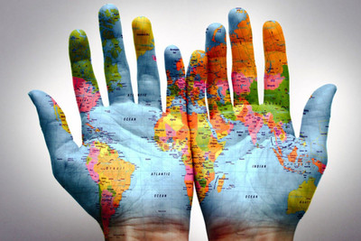 

Oshi - World in Hands Paper Print(12 inch X 18 inch, Streched)