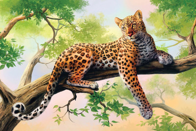 

TMS Leopart Art Poster Fine Art Print(24 inch X 36 inch, Rolled)