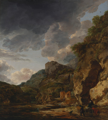 12% OFF on Mountain Landscape With River And Wagon By Herman Nauwincx Dutch About Willem Schellinks Dutch Abou Fine Art Print(35.60333333333333 inch X 32 inch)