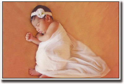 

Cute baby in white dress Fine Art Print(12 inch X 18 inch, Rolled)
