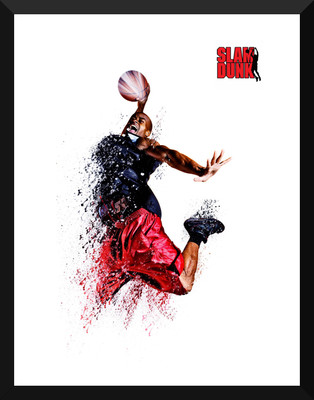 

Spirit Of Sports - Digital Art - BAsketball - Slam Dunk - A3 Size Framed Poster Paper Print(17 inch X 12 inch)