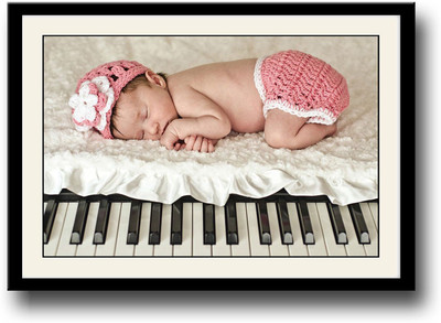 

Baby sleeping on piano Fine Art Print(10 inch X 14 inch, Framed)
