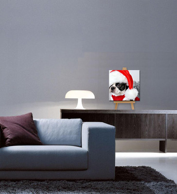 

Tallenge Christmas Collection - Dog With Christmas Cap - Gallery Wrap Canvas Art(7 inch X 7 inch, Stretched)