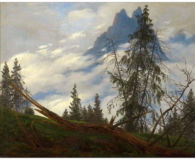 

Old Masters Collection - Mountain Peak with Drifting Clouds by Caspar David Friedrich - Medium Size Ready To Frame Rolled Digital Art Print On Photographic Paper(24 inch X 18 inch, Rolled)