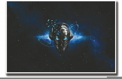 

Posterhouzz Metal face with headphones Fine Art Print(12 inch X 18 inch, Rolled)