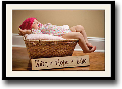 

Faith hope and love cute baby Fine Art Print(10 inch X 14 inch, Framed)