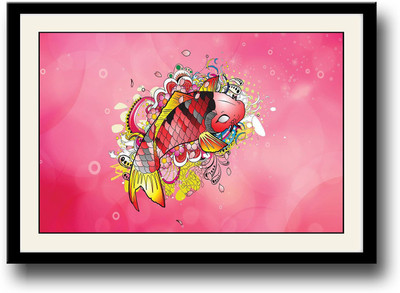 Red Fish Art Fine Art Print(10 inch X 14 inch, Framed)