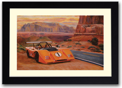 

Orange super car artistic Fine Art Print(14 inch X 20 inch, Framed)