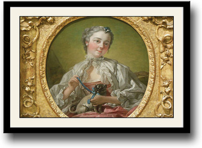

Girl with dog vintage Fine Art Print(10 inch X 14 inch, Framed)