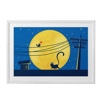 

Rooftop Cat Fine Art Print(20 inch X 30 inch, Framed)
