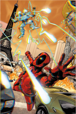 

Deadpool in action (Officially Licensed) poster Paper Print(24 inch X 16 inch, Rolled)