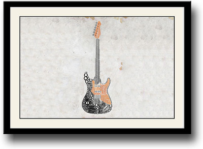 

Electric guitar typography Fine Art Print(10 inch X 14 inch, Framed)