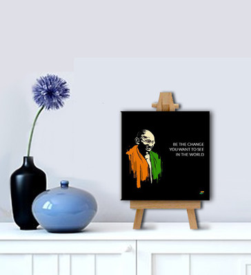 

Tallenge - Mahatma Gandhi Motivational Quotes - Be The Change You Want To See In The World - Gallery Wrap With Easel Canvas Art(8 inch X 8 inch, Gallery Wrap)