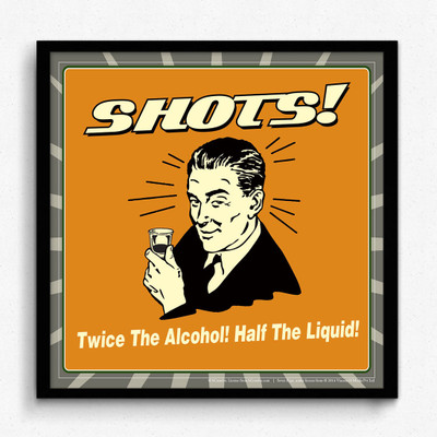 29% OFF on bCreative Shots Twice The Alcohol Half The Liquid (Officially Licensed) Framed Paper Print(13 inch X 13 inch)