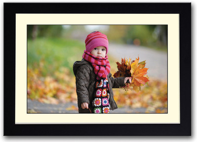 

Baby with leaves Fine Art Print(14 inch X 20 inch, Framed)