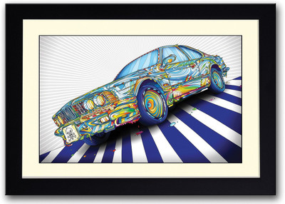 Colourful Car Fine Art Print(14 inch X 20 inch, Framed)
