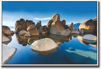 

Rocks in Blue water Fine Art Print(12 inch X 18 inch, Rolled)