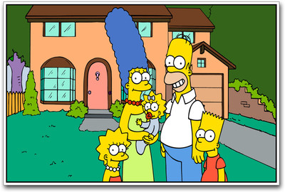 The Simpsons family happy Paper Print(12 inch X 18 inch)