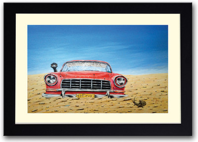 

Artistic Red Car Fine Art Print(14 inch X 20 inch, Framed)