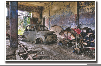 

Posterhouzz Vintage car garage Fine Art Print(12 inch X 18 inch, Rolled)