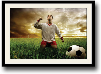 

Football on ground Fine Art Print(10 inch X 14 inch, Framed)