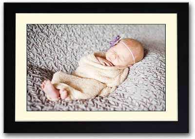 

Cute Baby Wrapped In Yellow Fine Art Print(14 inch X 20 inch, Framed)