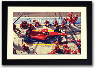 

F1 car pit stop Fine Art Print(14 inch X 20 inch, Framed)
