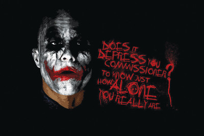 

JOKER ALONE QUOTE 12X18 INCHES Fine Art Print(12 inch X 18 inch)
