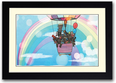 

Characters In Hot Air Balloon Fine Art Print(14 inch X 20 inch, Framed)