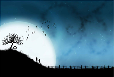 

Moon on Landslide Wallpaper Paper Print(13 inch X 19 inch, Rolled)