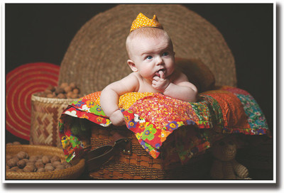 

Cute baby with orange crown Fine Art Print(12 inch X 18 inch, Rolled)