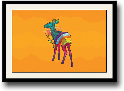 

colorful deer Fine Art Print(10 inch X 14 inch, Framed)