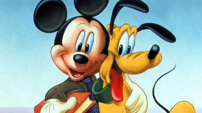 

Disney Mikki & Pluto Cartoon Poster Paper Print(12 inch X 18 inch, Rolled)